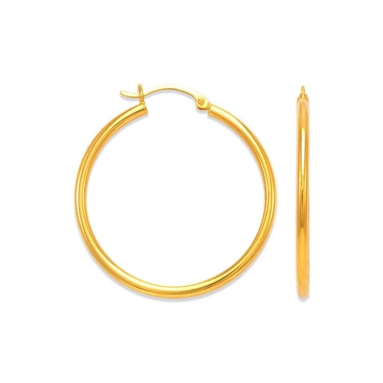 NEW 14K YELLOW GOLD 2MM ROUND TUBE HOOP EARRINGS: NEW 14K YELLOW GOLD 2MM ROUND TUBE HOOP EARRINGS 2MM ROUND TUBE HOOP EARRINGS NEW 14K YELLOW GOLD Width: Approx. 2mm Apx WEIGHT: 0.7g