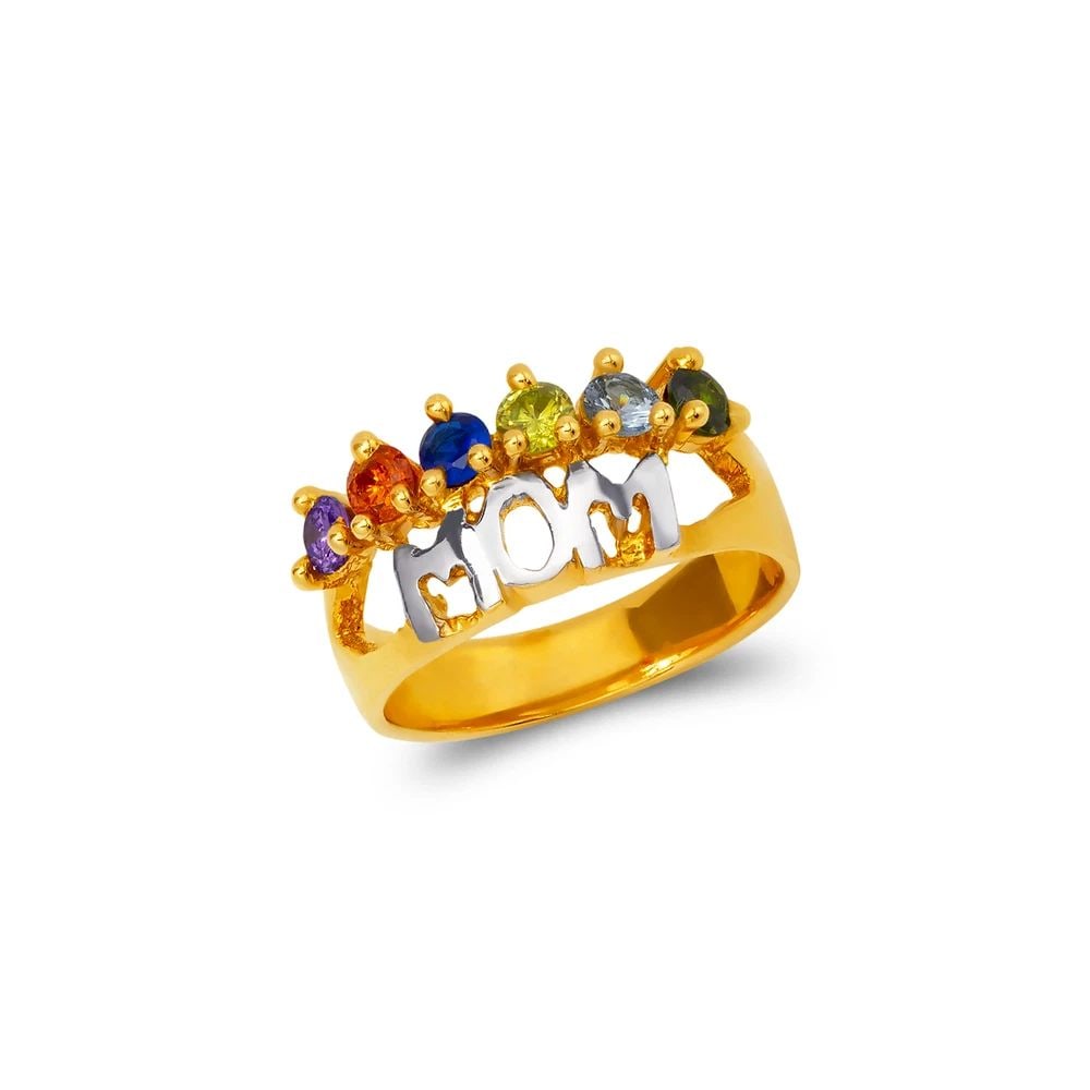 NEW 14K TWO TONE GOLD MOM RING (1 of 2)