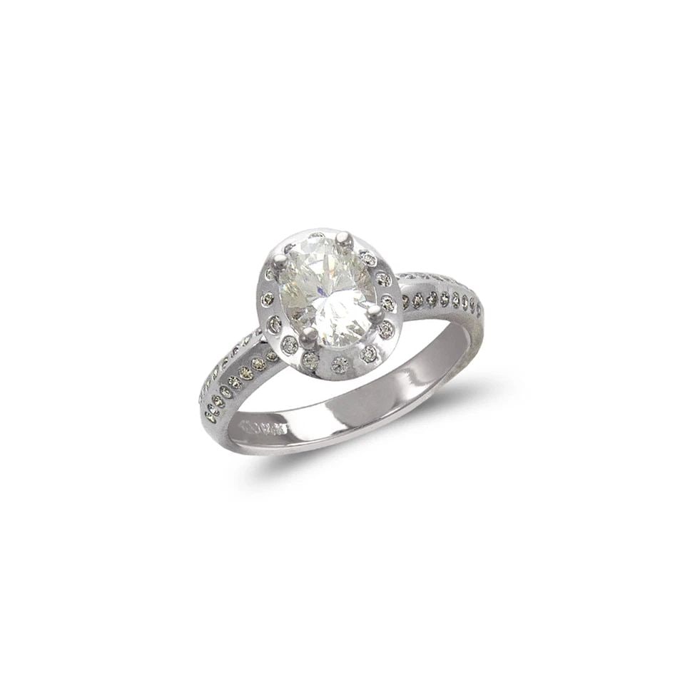 NEW 14K WHITE GOLD LADIES FASHION WHITE SOLITAIRE RING (1 of 1)