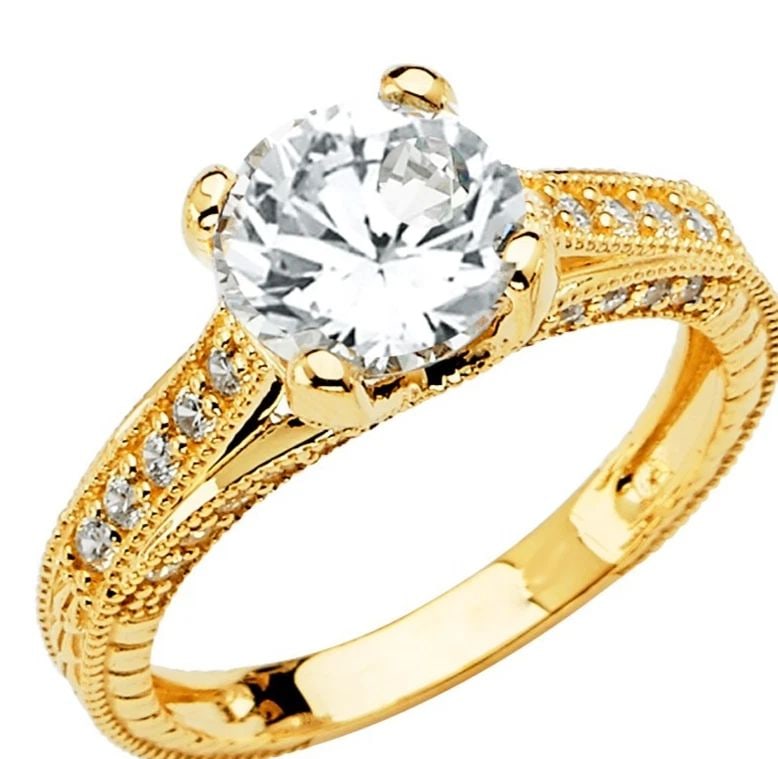 NEW 14K YELLOW GOLD ENGAGEMENT RING (1 of 2)