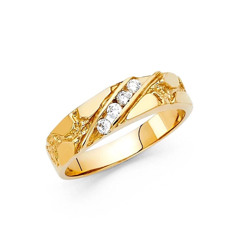 NEW 14K YELLOW GOLD MEN'S RING - SIZE 10 (1 of 2)
