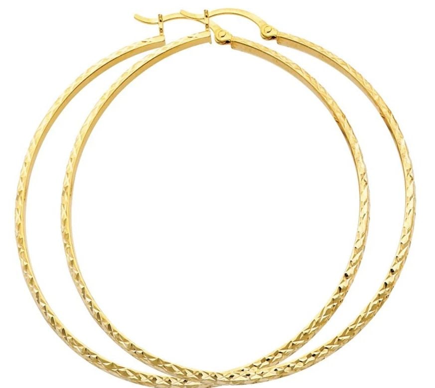 NEW 14K YELLOW GOLD DC 2.8MM HOLLOW ROUND TUBE HOOP EARRINGS (55MM): NEW 14K YELLOW GOLD DC 2.8MM HOLLOW ROUND TUBE HOOP EARRINGS (55MM) DC 2.8MM HOLLOW ROUND TUBE HOOP EARRINGS (55MM) NEW 14K YELLOW GOLD HEIGHT - 55 mm WIDTH - 55 mm Apx WEIGHT - 3.4 g