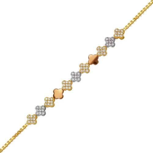 NEW 14K TRICOLOR GOLD LADIES HIGH POLISHED BRACELET: NEW 14K TRICOLOR GOLD LADIES HIGH POLISHED BRACELET LADIES HIGH POLISHED BRACELET NEW 14K TRICOLOR GOLD LENGTH: 7" inch AVERAGE Apx WEIGHT: 4.4g