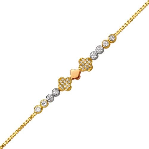 NEW 14K TRICOLOR GOLD LADIES HIGH POLISHED BRACELET: NEW 14K TRICOLOR GOLD LADIES HIGH POLISHED BRACELET LADIES HIGH POLISHED BRACELET NEW 14K TRICOLOR GOLD LENGTH: 7" inch AVERAGE Apx WEIGHT: 4.4g