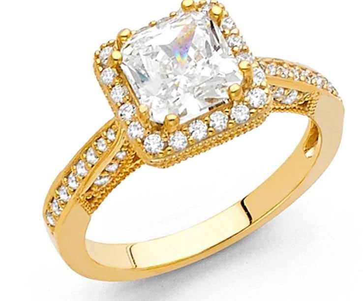 NEW 14K YELLOW GOLD ENGAGEMENT RING (1 of 2)