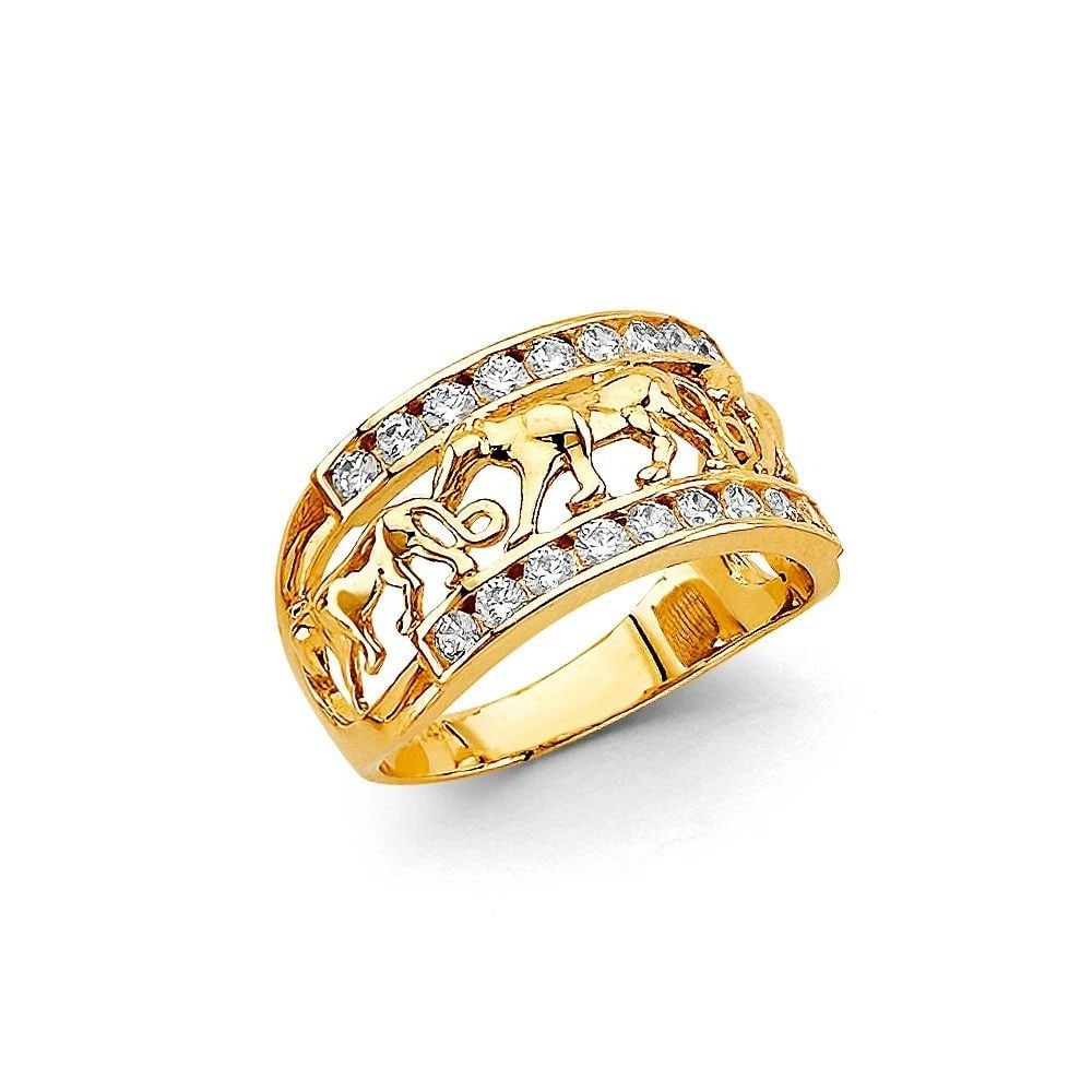 NEW 14K YELLOW GOLD PANTHER RING (1 of 2)