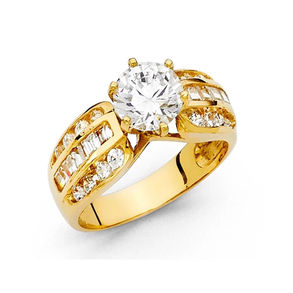 NEW 14K YELLOW GOLD ENGAGEMENT RING: NEW 14K YELLOW GOLD ENGAGEMENT RING ENGAGEMENT RING NEW 14K YELLOW GOLD WIDTH : 8 mm WEIGHT : 4.3g