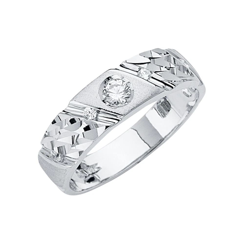 NEW 14K WHITE GOLD MEN'S WEDDING BAND/TRIO SET - SIZE 10: NEW 14K WHITE GOLD MEN'S WEDDING BAND/TRIO SET MEN'S WEDDING BAND/TRIO SET NEW 14K WHITE GOLD WIDTH : WEIGHT : 4.3g