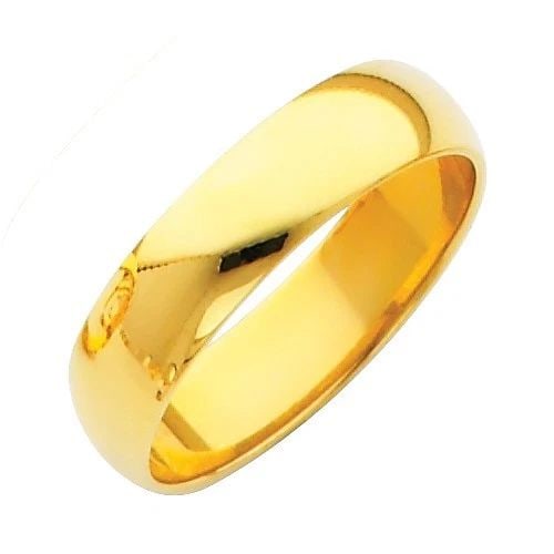 NEW 14K YELLOW GOLD 5MM PLAIN WEDDING BAND (1 of 2)