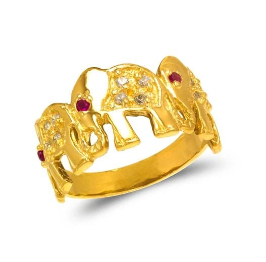 NEW 14K YELLOW GOLD LADIES ELEPHANT FASHION RING (1 of 2)