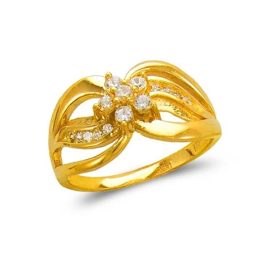 NEW 14K YELLOW GOLD LADIES FASHION FLOWER RING (1 of 2)