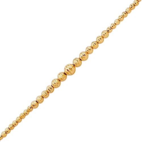 NEW 14K YELLOW GOLD GRADUATED DC DISCO BEAD BRACELET (1 of 1)