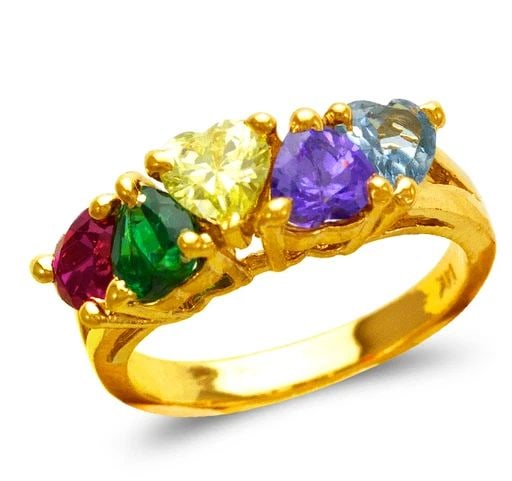 NEW 14K YELLOW GOLD MOTHER'S RING (1 of 2)