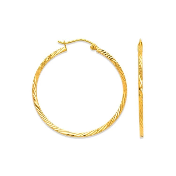 NEW 14K YELLOW GOLD 1.7MM SQUARE TUBE EARRINGS (1 of 1)