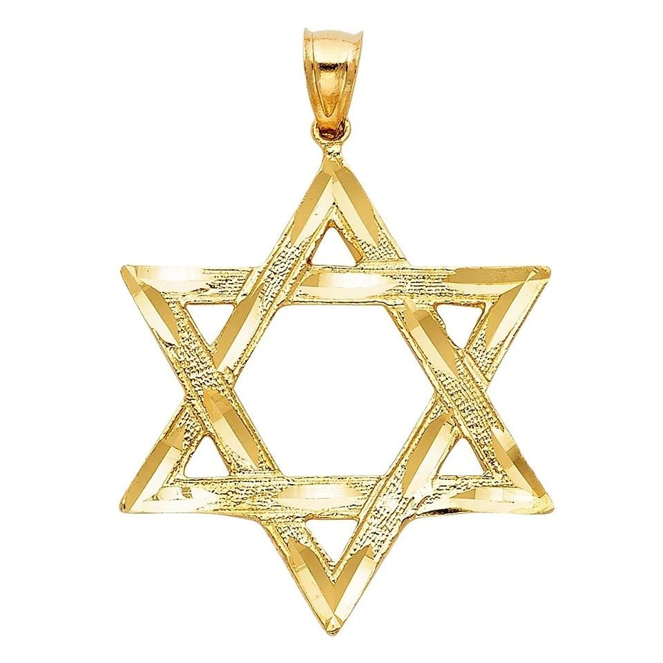 NEW 14K YELLOW GOLD STAR OF DAVID PENDANT (1 of 1)