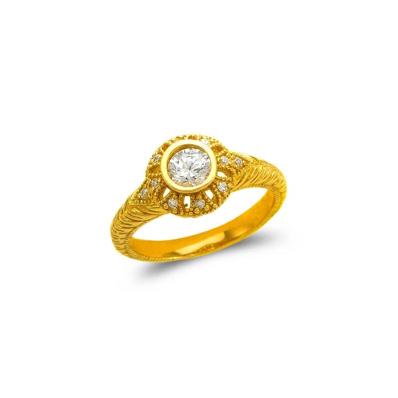 NEW 14K YELLOW GOLD LADIES FASHION SOLITAIRE RING: NEW 14K YELLOW GOLD LADIES FASHION SOLITAIRE RING LADIES FASHION SOLITAIRE RING NEW 14K YELLOW GOLD Apx. SIZE: 10mm Apx. WEIGHT: 4.0g