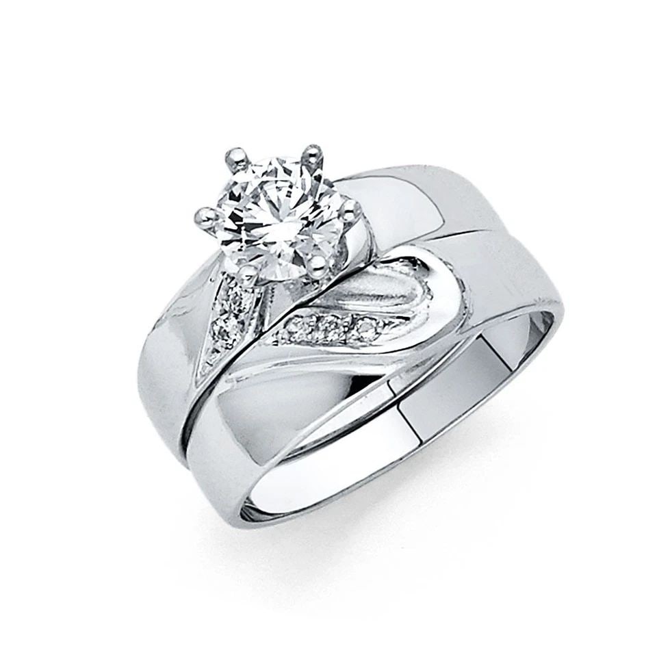 NEW 14K WHITE GOLD ENGAGEMENT RING - SIZE 10: NEW 14K WHITE GOLD ENGAGEMENT RING ENGAGEMENT RING NEW 14K WHITE GOLD WIDTH: 4 mm Apx. WEIGHT: 4g