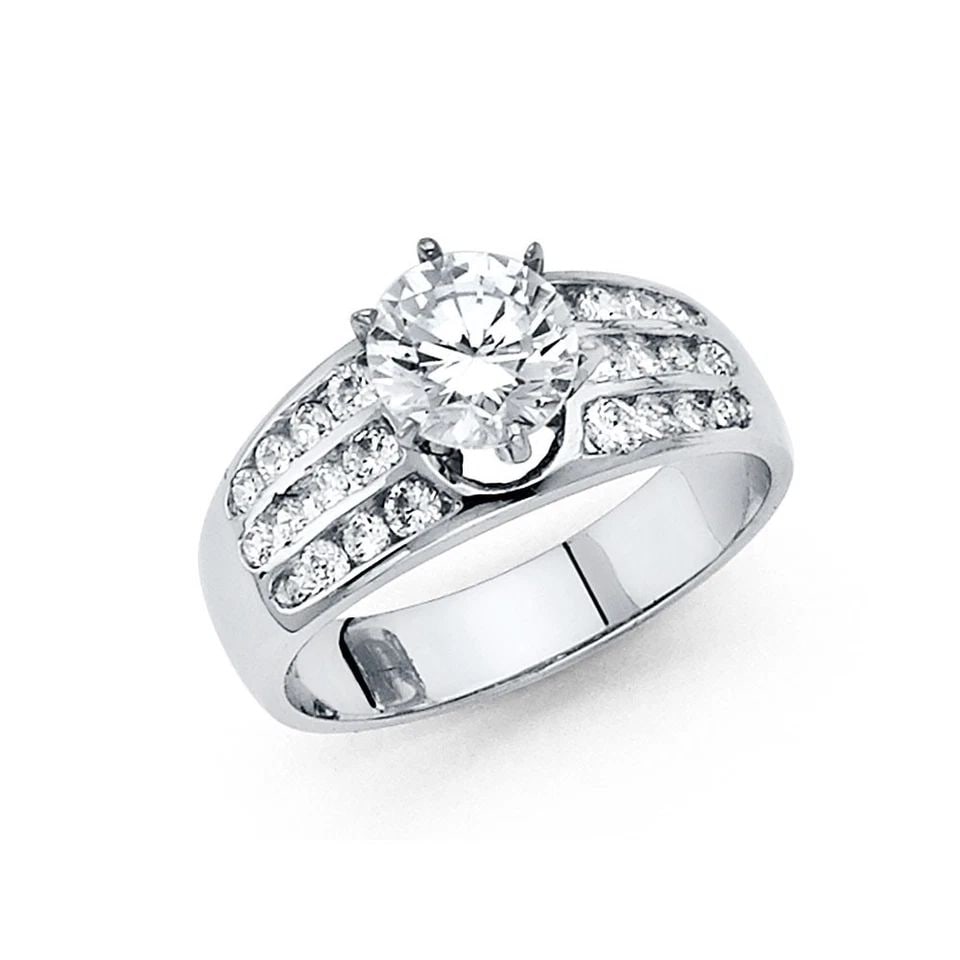 NEW 14K WHITE GOLD ENGAGEMENT RING - SIZE 10 (1 of 1)
