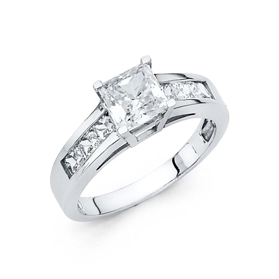 NEW 14K WHITE GOLD ENGAGEMENT RING - SIZE 10: NEW 14K WHITE GOLD ENGAGEMENT RING ENGAGEMENT RING NEW 14K WHITE GOLD WIDTH: 4 mm Apx. WEIGHT: 3.9g