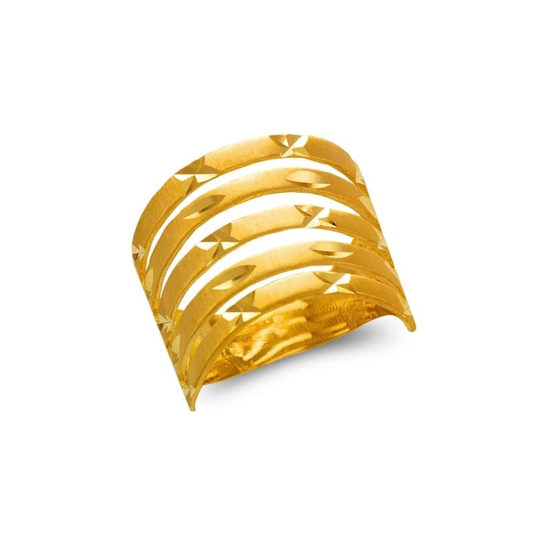 NEW 14K YELLOW GOLD LADIES 7 LAYER BAND RING (1 of 1)