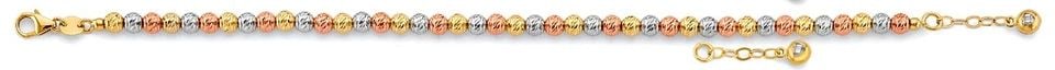 NEW 14K TRI COLOR GOLD DC BALL BRACELET (1 of 1)