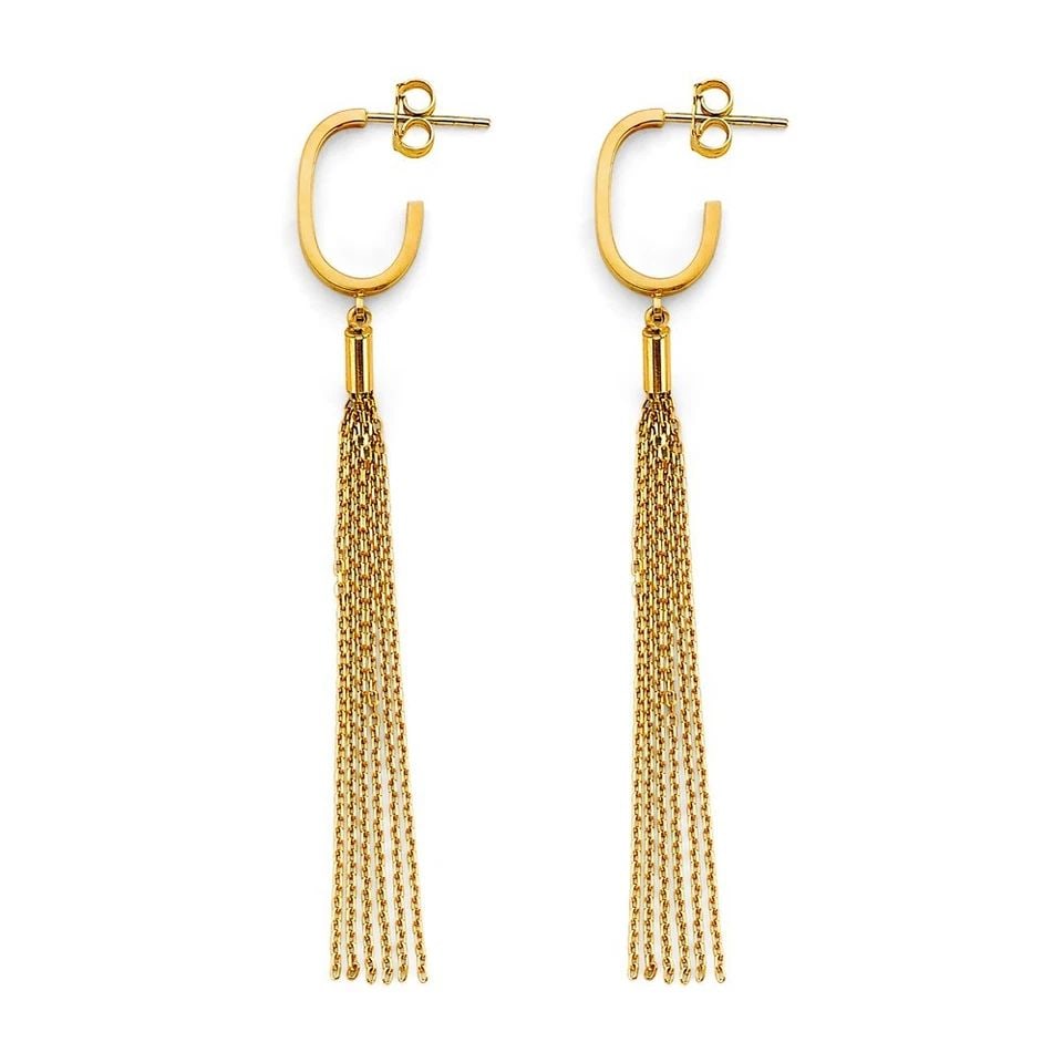 NEW 14K YELLOW GOLD HANGING EARRINGS (1 of 1)