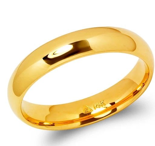 NEW 14K YELLOW GOLD 4MM PLAIN WEDDING BAND: NEW 14K YELLOW GOLD 4MM PLAIN WEDDING BAND 4MM PLAIN WEDDING BAND NEW 14K YELLOW GOLD SIZE Apx: 4mm WEIGHT: 3.8g