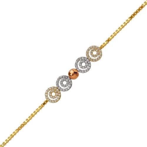 NEW 14K TRICOLOR GOLD LADIES HIGH POLISHED BRACELET: NEW 14K TRICOLOR GOLD LADIES HIGH POLISHED BRACELET LADIES HIGH POLISHED BRACELET NEW 14K TRICOLOR GOLD LENGTH: 7" inch AVERAGE Apx WEIGHT: 3.8g
