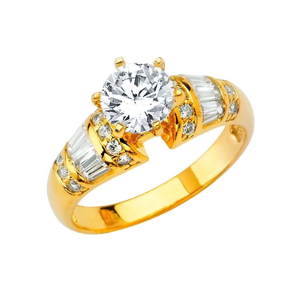 NEW 14K YELLOW GOLD ENGAGEMENT RING - SIZE 10 (1 of 2)
