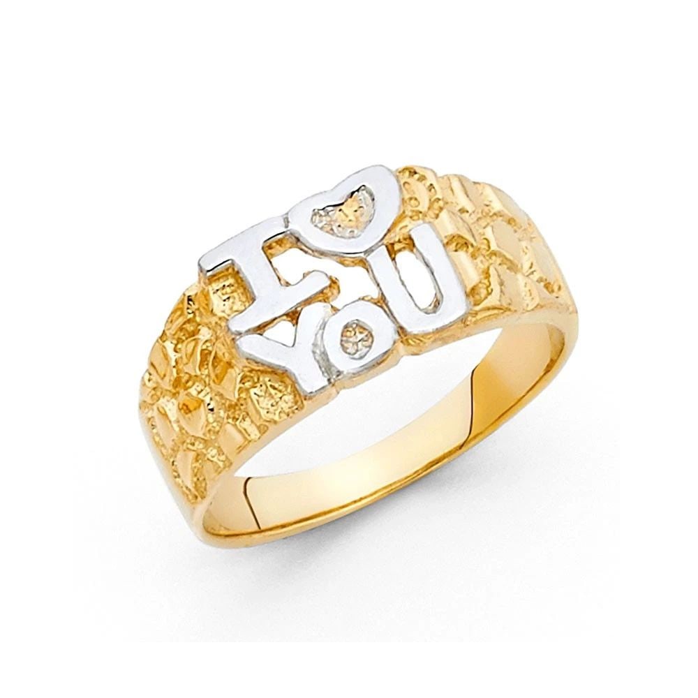 NEW 14K TWO TONE GOLD I LOVE YOU RING - SIZE 10 (1 of 1)