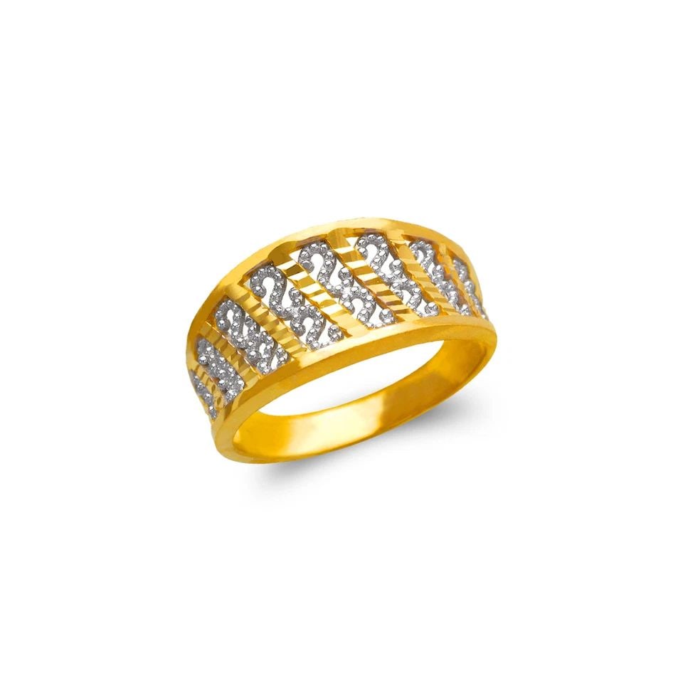 NEW 14K TWO TONE GOLD LADIES FILIGREE RING (1 of 1)