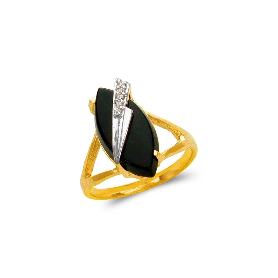 NEW 14K TWO TONE GOLD LADIES ONYX RING: NEW 14K TWO TONE GOLD LADIES ONYX RING LADIES ONYX RING NEW 14K TWO TONE GOLD Apx. WIDTH: 16mm Apx. WEIGHT: 3.7g