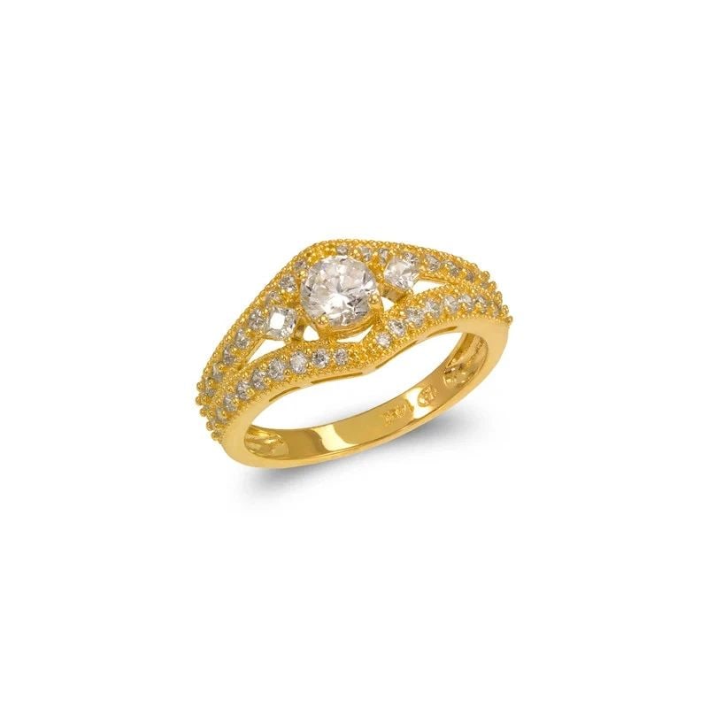 NEW 14K YELLOW GOLD LADIES FANCY SOLITAIRE RING (1 of 1)