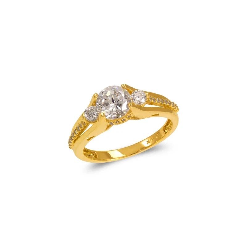 NEW 14K YELLOW GOLD LADIES FANCY SOLITAIRE RING (1 of 1)