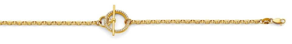 NEW 14K YELLOW GOLD LOCKED MARINER TOGGLE BRACELET (1 of 1)
