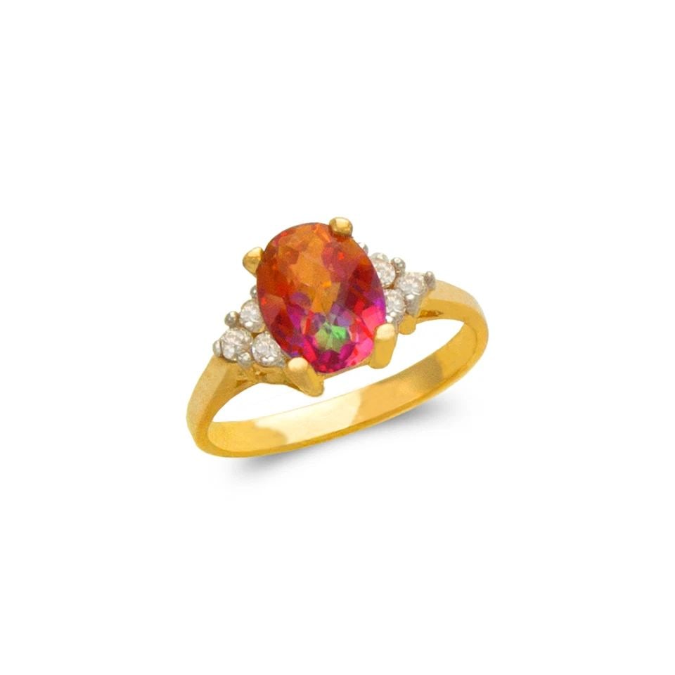 NEW 14K TWO TONE GOLD LADIES MYSTIC RING: NEW 14K TWO TONE GOLD LADIES MYSTIC RING LADIES MYSTIC RING NEW 14K TWO TONE GOLD Apx. WIDTH: 9mm Apx. WEIGHT: 3.6g