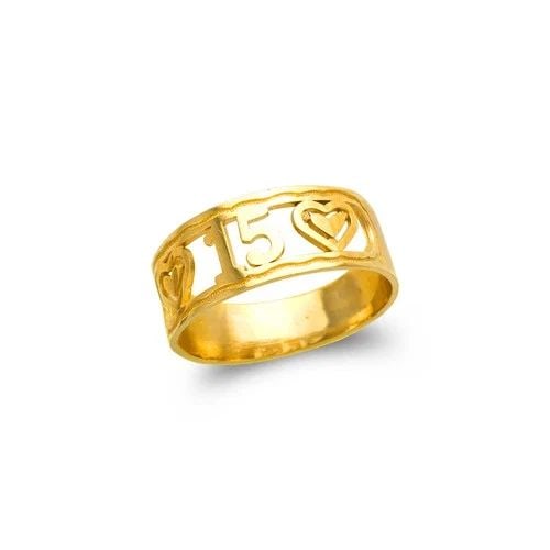 NEW 14K YELLOW GOLD LADIES 15 ANOS FILIGREE RING: NEW 14K YELLOW GOLD LADIES 15 ANOS FILIGREE RING LADIES 15 ANOS FILIGREE RING NEW 14K YELLOW GOLD Apx. SIZE: 8mm Apx. WEIGHT: 3.5g
