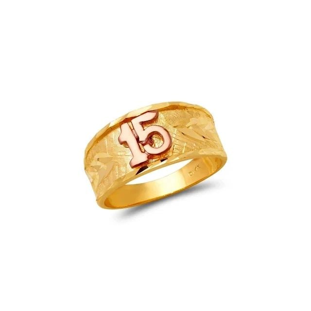 NEW 14K TRICOLOR GOLD LADIES 15 ANOS FILIGREE RING: NEW 14K TRICOLOR GOLD LADIES 15 ANOS FILIGREE RING LADIES 15 ANOS FILIGREE RING NEW 14K TRICOLOR GOLD SIZE Apx: 9mm Apx. WEIGHT: 3.5g