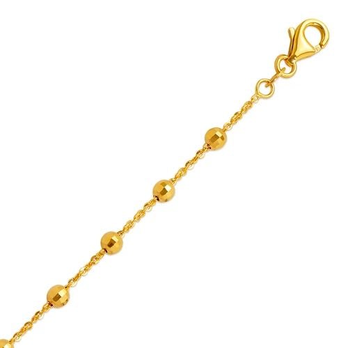 NEW 14K YELLOW GOLD STAZIONE BEAD ROLO BRACELET (1 of 1)