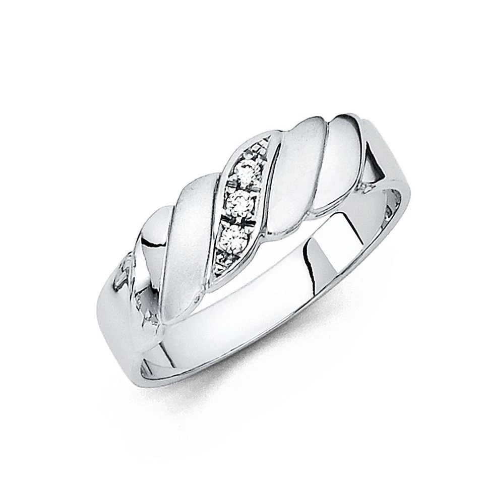 NEW 14K WHITE GOLD MEN'S WEDDING BAND - SIZE 10: NEW 14K WHITE GOLD MEN'S WEDDING BAND MEN'S WEDDING BAND NEW 14K WHITE GOLD WIDTH: 6 mm Apx. WEIGHT: 3.41 g
