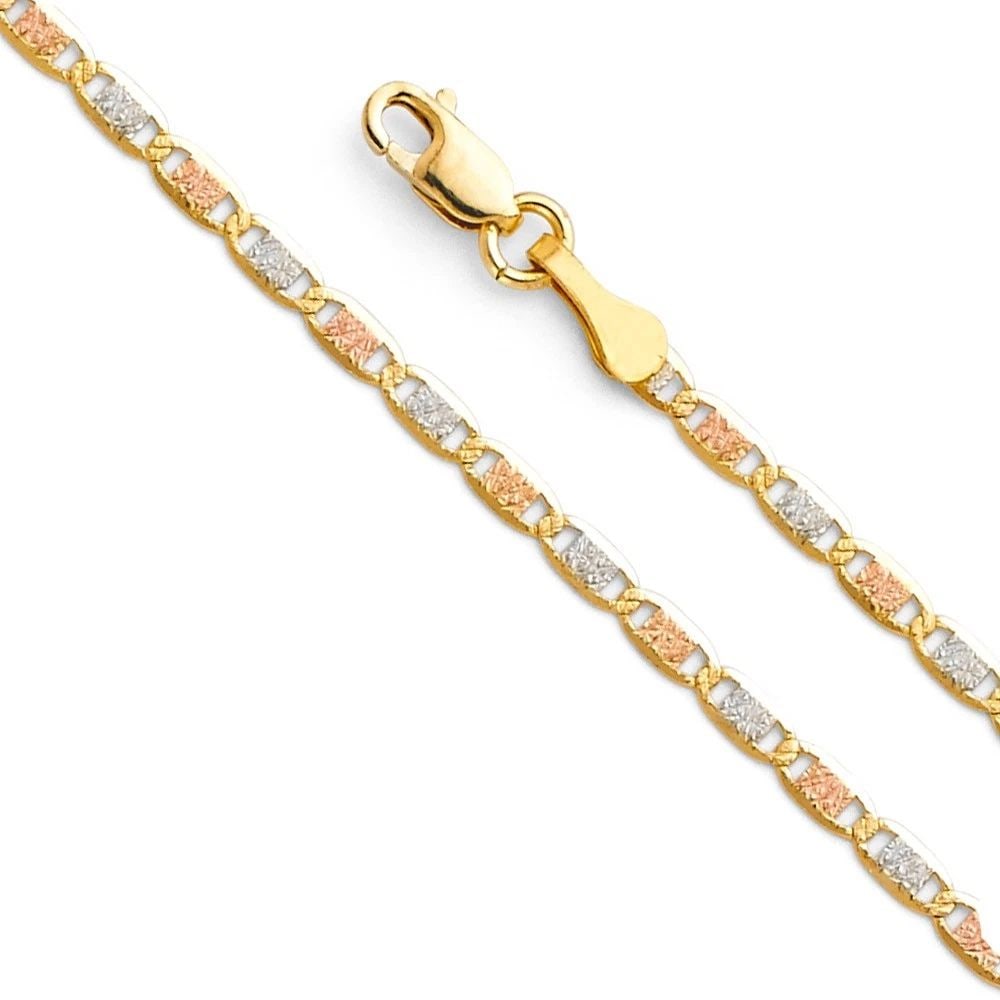 NEW 14K TRI COLOR GOLD 2.1MM VALENTONO CHAIN (1 of 1)
