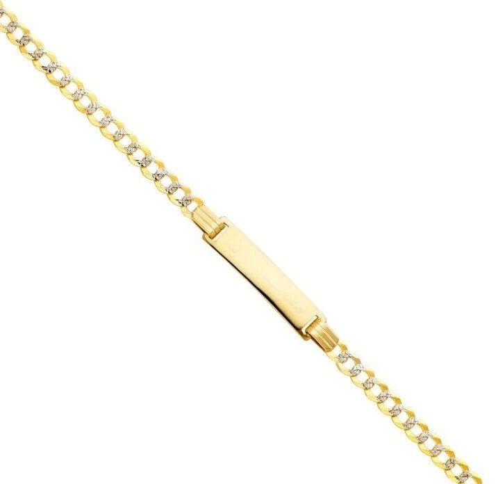 NEW 14K YELLOW GOLD CUBAN WP BABY ID BRACELET (1 of 1)