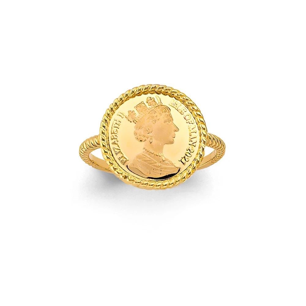 NEW 14K YELLOW GOLD QUEEN ELIZABETH RING/SET (1 of 1)