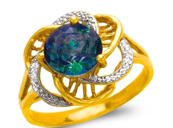NEW 14K TWO TONE GOLD LADIES MYSTIC RING (1 of 1)