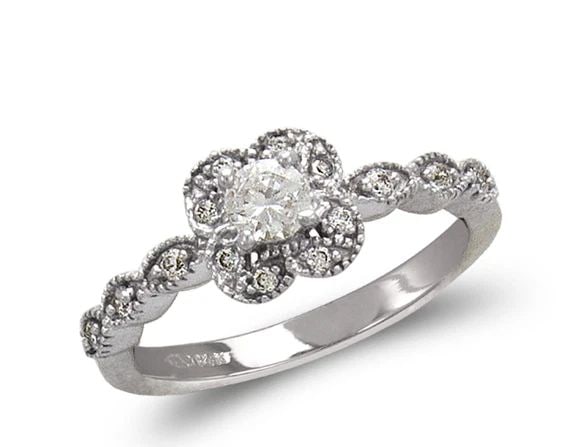 NEW 14K WHITE GOLD LADIES FASHION WHITE SOLITAIRE RING (1 of 1)