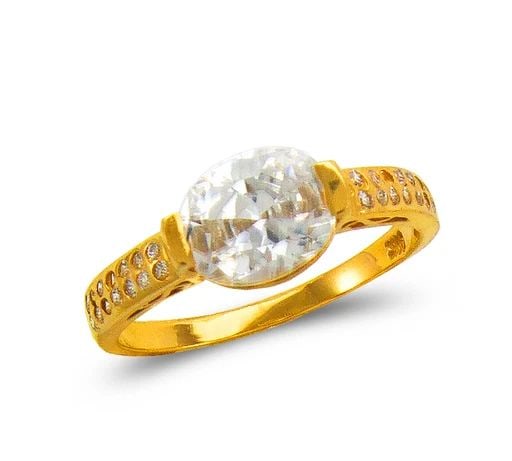 NEW 14K YELLOW GOLD LADIES FASHION SOLITAIRE RING (1 of 1)
