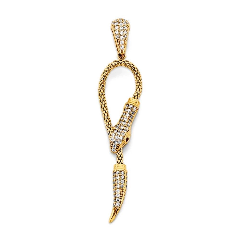 NEW 14K TWO TONE GOLD SNAKE PENDANT (1 of 1)