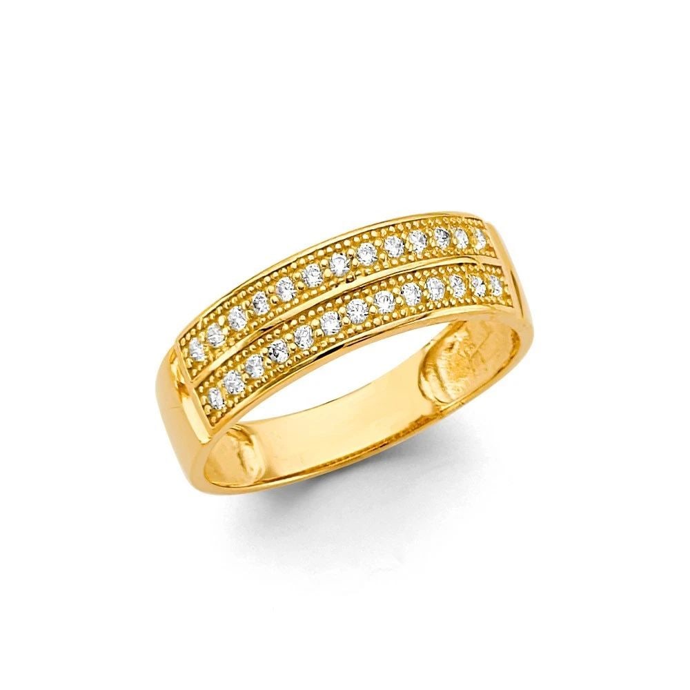 NEW 14K YELLOW GOLD MEN'S WEDDING BAND/TRIO SET SIZE 10 (1 of 1)