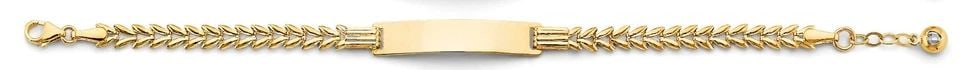 NEW 14K YELLOW GOLD BABY ID BRACELET: NEW 14K YELLOW GOLD BABY ID BRACELET BABY ID BRACELET NEW 14K YELLOW GOLD C Z LENGTH - 5.5+0.5in Apx WEIGHT - 2.9g