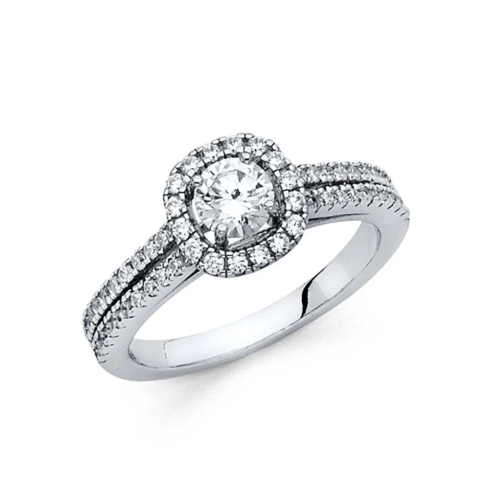 NEW 14K WHITE GOLD ENGAGEMENT RING - SIZE 7: NEW 14K WHITE GOLD ENGAGEMENT RING ENGAGEMENT RING NEW 14K WHITE GOLD WIDTH : 3.5 mm WEIGHT : 2.9g